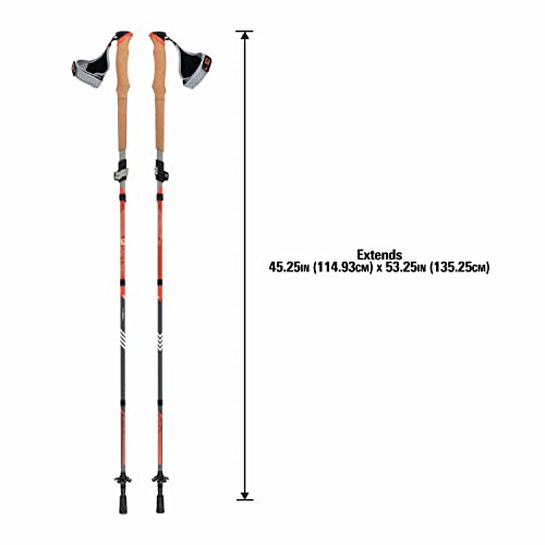 Terrain Alpha Vertex Carbon Trekking Poles, Walking and Hiking Sticks, Canyon Sunset