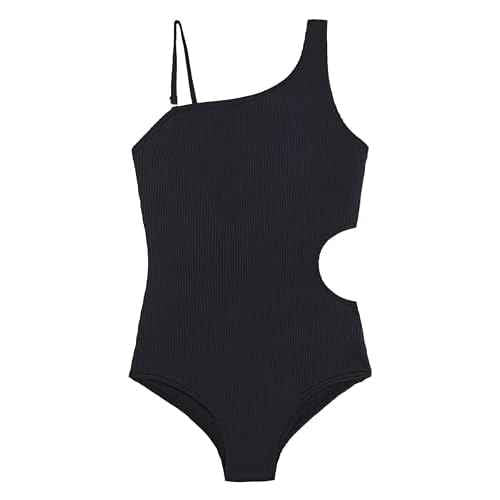 Kanu Surf Girls Cori Beach Sport One Shoulder Side Cut UPF 50 1pc Swimsuit