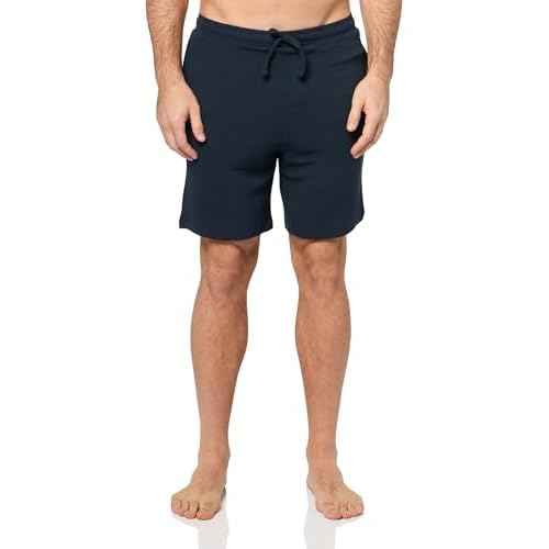 BOSS Soft Ribbed Sweat Shorts, Black Berry Blue, M
