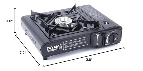 8,000 BTU Black Butane Gas Portable Camping Stove