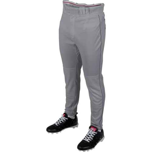 Rawlings Mens Pro 150 Series Baseball Pants | Tapered Jogger Fit | Adult Sizes | Piped | Multiple Colors
