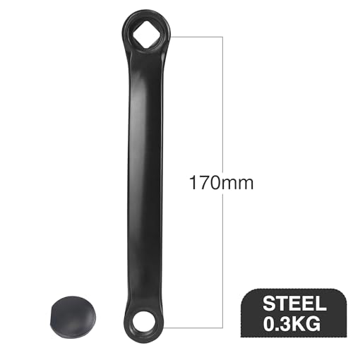 WEEROCK Bike Left Crank Arm 170mm Steel Diamond Hole Bicycle Replacement Prats, Black/Silvery