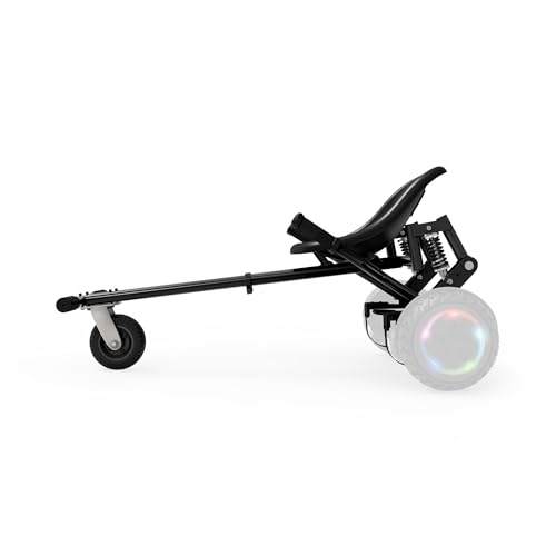 Jetson JetKart 2.0 Universal Hoverboard Attachment, 6" Tire, Bucket Seat, Adjustable Footrest Accommodates Most Heights, Ages 12+, Black, JKAR20-BK