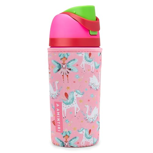Kids Water Bottle Sleeve for Owala 16 oz Fairy Castle Neoprene Cover - Boys Girls