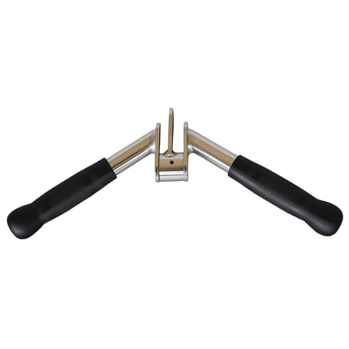 Revolving Lat Pulldown Bar with V Grip for Cable Machine - Chrome Finish