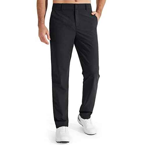 Libin Men's Golf Pants Classic Fit Flat Front Work Dress Pants 29" 31" 33" Stretch Casual Pants Lightweight with Pockets