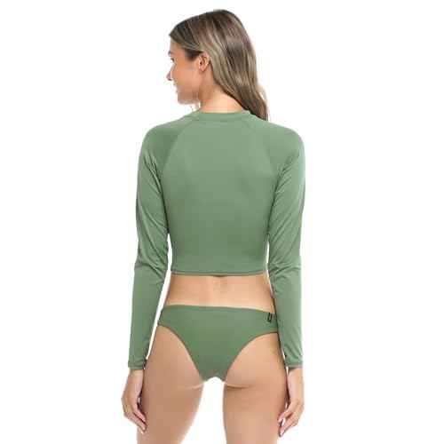 Body Glove Womens Let It Be Long Sleeve Crop Top Rashguard with UPF 50+Rash Guard Shirt