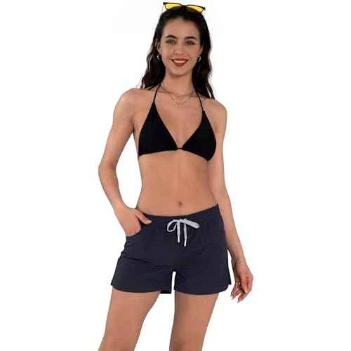 Actleis Womens Swim Shorts UPF50+ Board Shorts Quick Dry Beach Shorts Drawstring Sports Summer Bottom