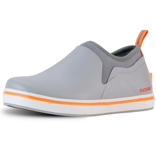 Showave Deck Shoes for Women Waterproof Garden Shoes Slip-on Rain Shoes Breathable Ruber Mud Shoes for Outdoor Fishing Walking Gardening Walking