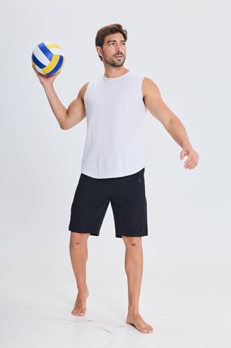 Men's Swim Trunks with Zip Pockets - Black, XX-Large Beach Board Shorts