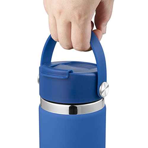 Lid Compatible with Hydro Flask 12 16 18 20 32 40 OZ Wide Mouth, Flip Lid Replacement Lids with Flex Strap Handle, Leak-Proof Flask Cap for Hydro Flask Coffee Mug