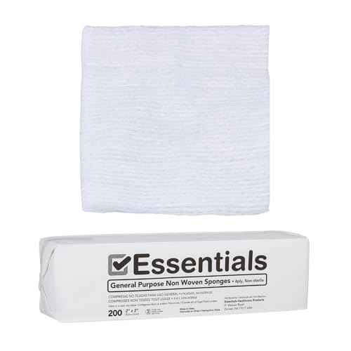 Essentials Non-Sterile Gauze Sponges ? 2" x 2", 4-Ply, Non-Woven Pads for Wound Care ? 200 Count Pack