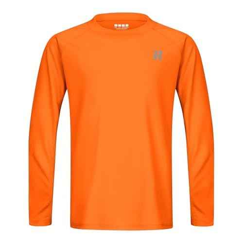 Runhit UPF 50+ Boys Swim Shirt Long Sleeve, Rash Guard for Boys, Youth Kids UV Sun Protection Shirt for Beach Surf Hiking