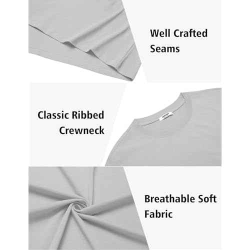 COOFANDY Mens T-Shirts 100% Cotton Premium Short Sleeve Shirt Crew Neck Basic Tshirt