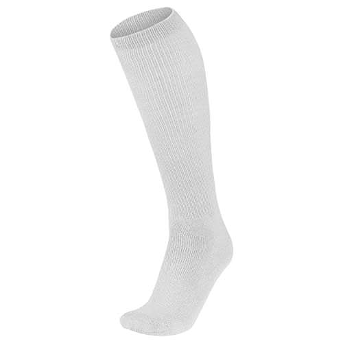 Large White Multi-Sport Athletic Compression Socks for Baseball, Softball, Football & Soccer