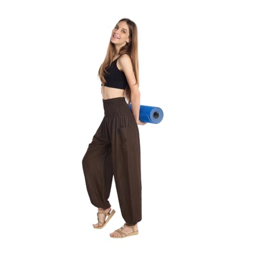 High-Waisted Boho Yoga Pants for Women - Tranquil Threads Harem Style