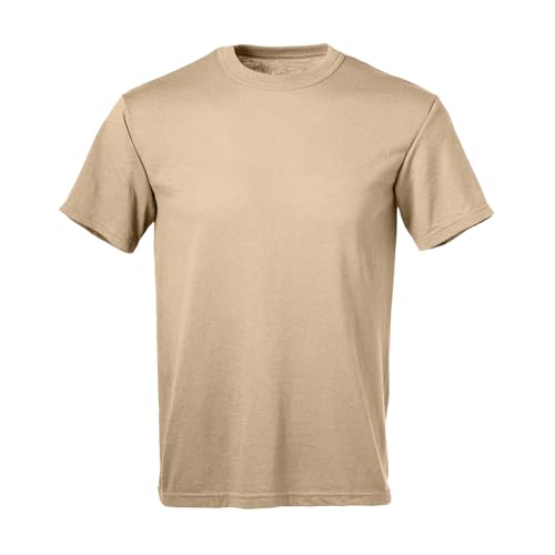 Soffe Men's Military Short Sleeve T-Shirt - Small / Sand - 3 Pack