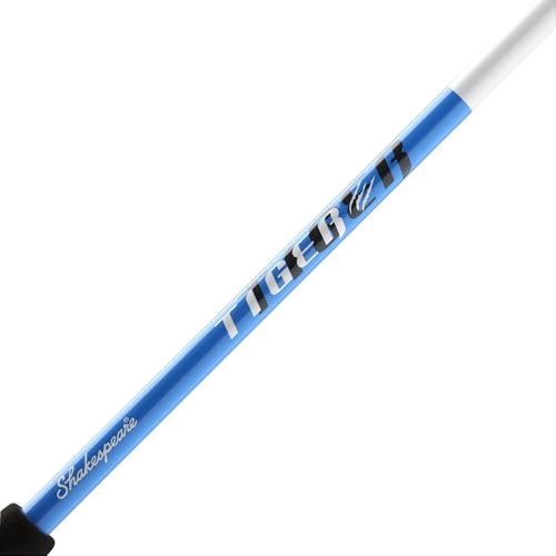 Shakespeare Tiger Spincast Reel and Fishing Rod Combo, 6'6" 2-Piece Rod, Tubular Fiberglass Rod Blank Construction, Comfortable and Durable EVA Handle