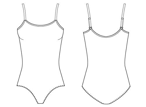 Yashina Adjustable Strap Camisole Leotard for Women - Small Black
