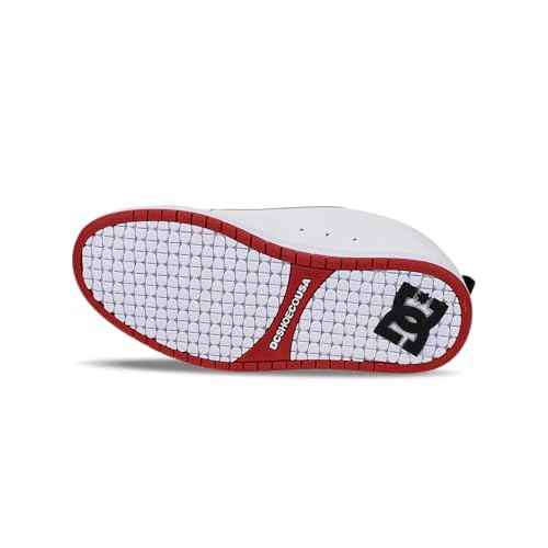 DC Men's Court Graffik Skate Shoe, White/RED, 6.5