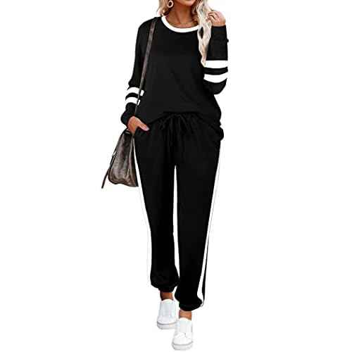 Aloodor Sweatsuit for Women 2 Piece Outfits for Womens Crewneck Sweatshirts Pullover