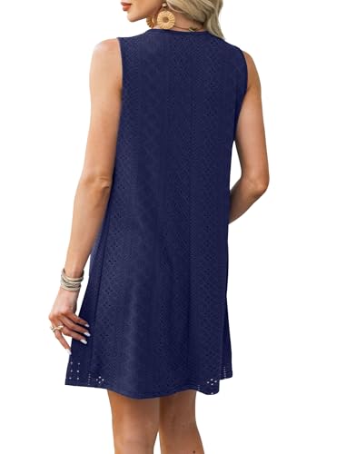 Women’s X-Large Dark Blue Swimsuit Coverup Sleeveless Beach Dress - Summer Fashion