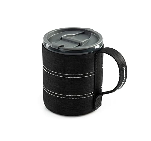 Heathered Black Backpacker Mug 17oz Lightweight Spill-Resistant Coffee Cup for Camping and Travel
