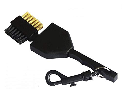 Golf Club Brush & Groove Cleaner with Retractable Cover - Dual-Sided Design