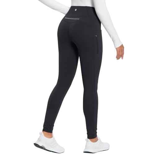 baleaf 25''/30'' Women's Fleece Lined Leggings Water Resistant High Waist Winter Running Hiking Pants Zipper Pockets
