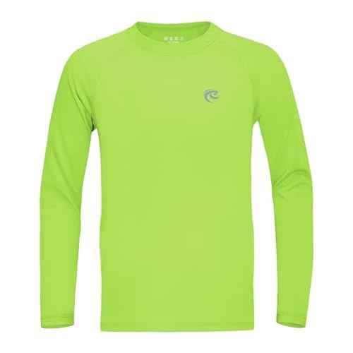Boys UPF 50+ Swim Shirt Long Sleeve, 1 or 2 Pack UV Sun Protection Rash Guard, Youth Kids SPF Water Shirts for Beach Surf