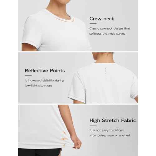 baleaf Women's Running Shirts Short Sleeve Workout Athletic Tops Moisture Wicking Quick Dry Exercise Hiking UV Sun Shirt