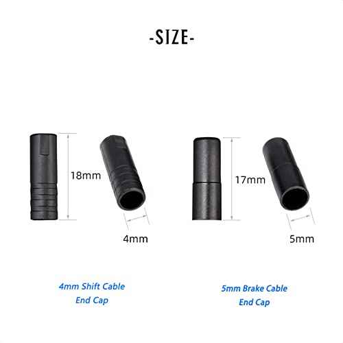 20 Pieces 4mm and 5mm Bicycle Shift/Brake Cable End Cap Derailleur Shifter Wire Cable End Cap for MTB Road Bike