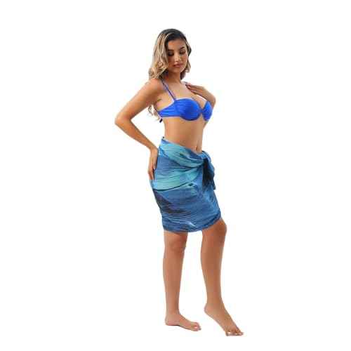 Womens Beach Sarongs Chiffon Printed Cover Ups Pareo Sheer Bikini Swimsuit Wraps for Swimwear