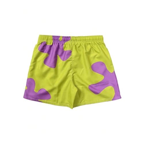 Men's Graphic Swim Trunks Quick Dry Swim Shorts Drawstring Waist Beach Shorts with Pockets