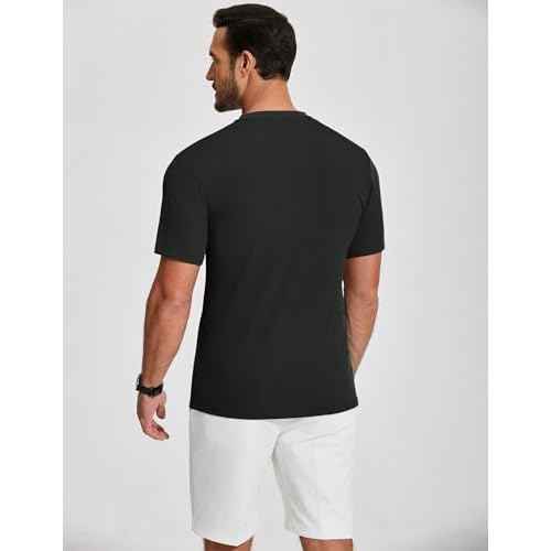 COOFANDY Men's Henley Shirts Short Sleeve Ribbed T-Shirts Bodybuilding Workout Tee Shirts