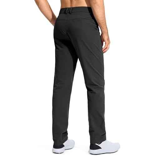 Pudolla Men's Golf Pants Stretch Work Dress Comfy Pants 30"/32"/34" Lightweight Quick Dry Casual Slacks Trousers with Pockets