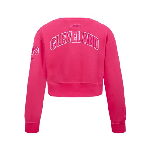 Big Girls NBA Classic Triple Pink Fleece Crewneck Sweatshirt - Cleveland Cavaliers Medium