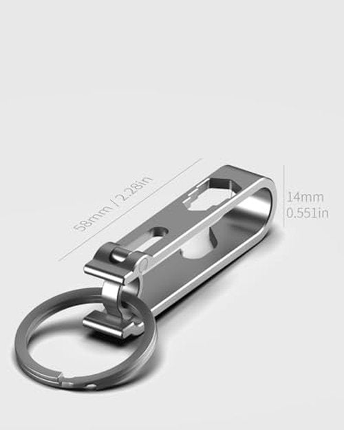 Tikey Titanium Belt Key Holder,Quick-Release Keychain Clip, Bottle Opener/Wrench Keychain,EDC Climbing Buckle