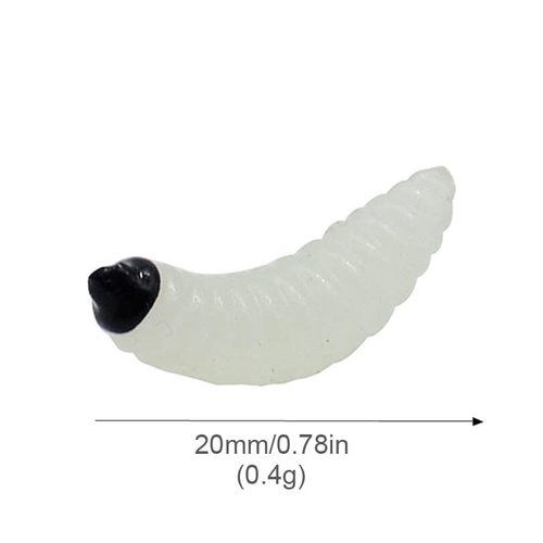OriGlam 100pcs Soft Silicone Maggot Worm, Soft Artificial Bread Worm Fishing Lure, Biomimetic Earthworm Lures Worm Fishing Lures Simulation Bait Fake Worm