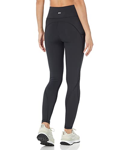 Women's High Waisted Active Leggings with Pockets - Large Black