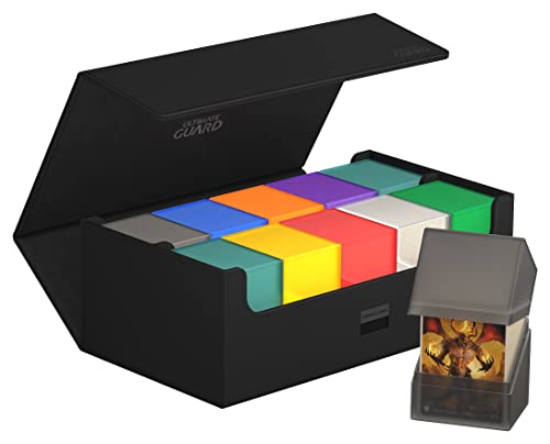 800+ Deck Case for Double-Sleeved TCG Cards - Black, Magnetic Closure & Microfiber Lining - Variation: Black / 800+