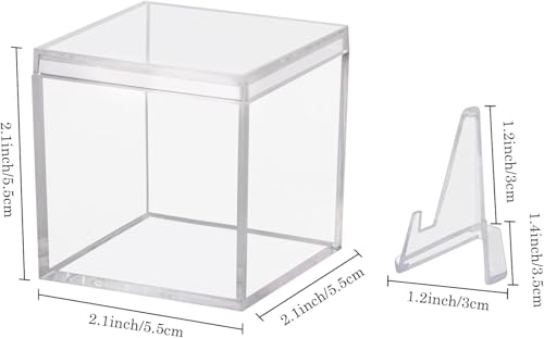 6 Pack Championship Ring Display Cases Clear Acrylic Shelf Stand for Sports Fans