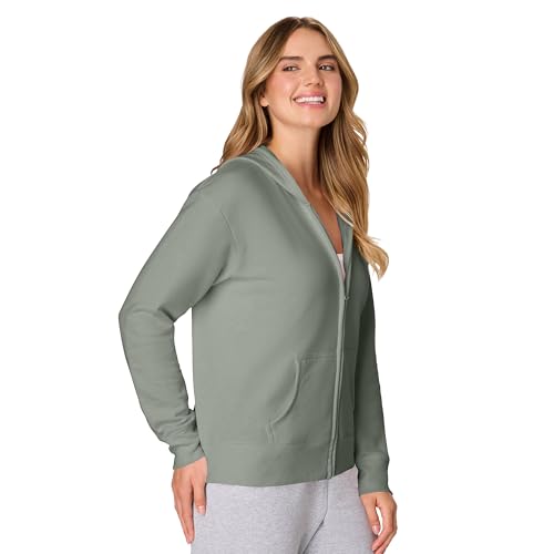 Hanes Women's EcoSmart Fleece Quarter Zip Pullover - Stonewashed Green, Medium