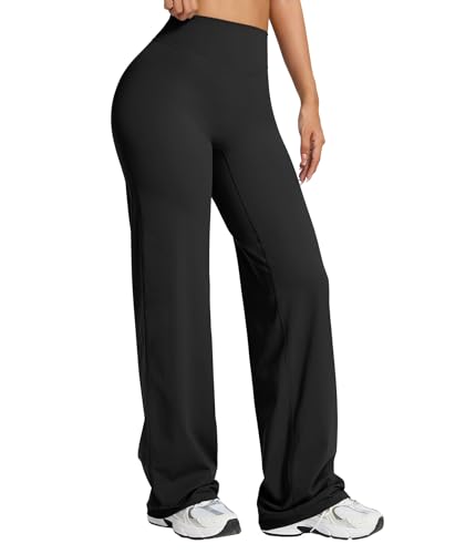Women’s Wide Leg Yoga Pants Small Black High Waist Athletic Trousers