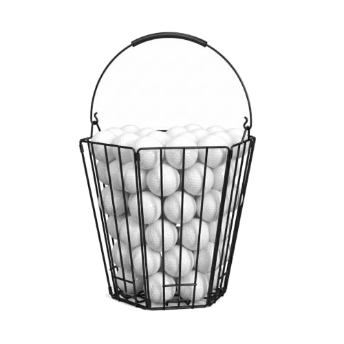Foldable Golf Ball Basket 100-Ball Capacity - Collapsible Mesh Design, Portable Practice