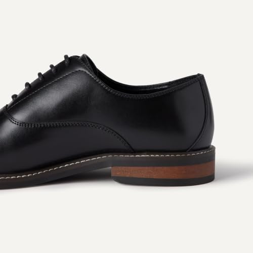 Men's Black Cap Toe Oxford Dress Shoes - Size 10