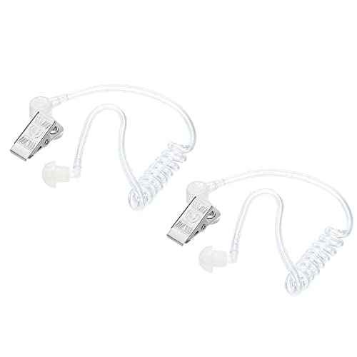 MECCANIXITY Ear Piece Headset Earpiece Agent Secret Earpiece Costume Prop, Replacement Acoustic Tube for 2-Way Radio Audio Headsets, Pack of 2