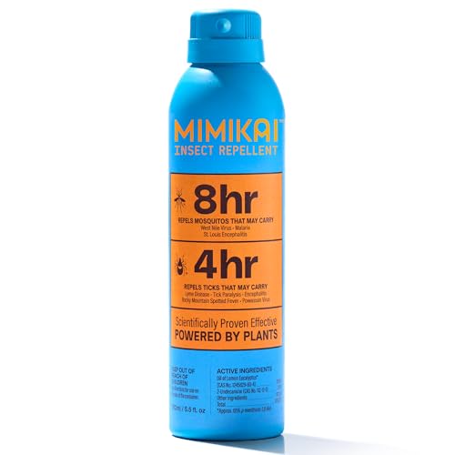 Mimikai Mosquito and Tick Repellent Spray, DEET-Free for Skin and Outdoor Use, Non-Toxic, Plant-Powered Skincare, 5.5oz