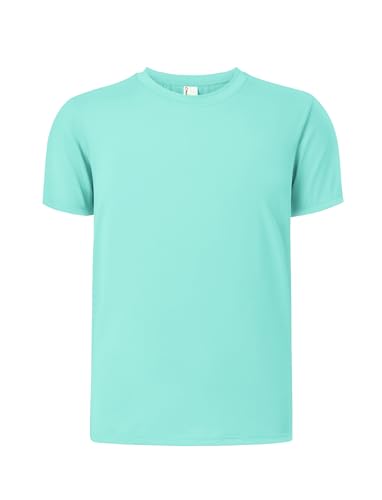 Boys Neon Rash Guard Short Sleeve Swim Shirt - Teal, 11-12 Years
