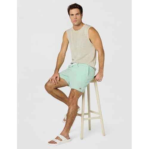Lacoste Men's Striped Seersucker Swim Trunks